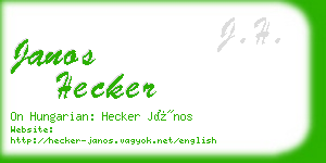 janos hecker business card